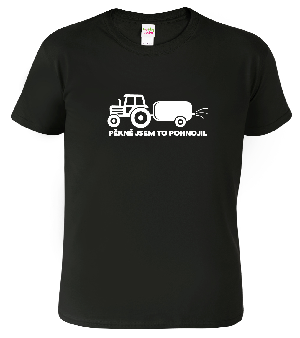 Pánské tričko (nejen) pro zemědělce - Pěkně jsem to pohnojil Barva: Černá (01), Velikost: S