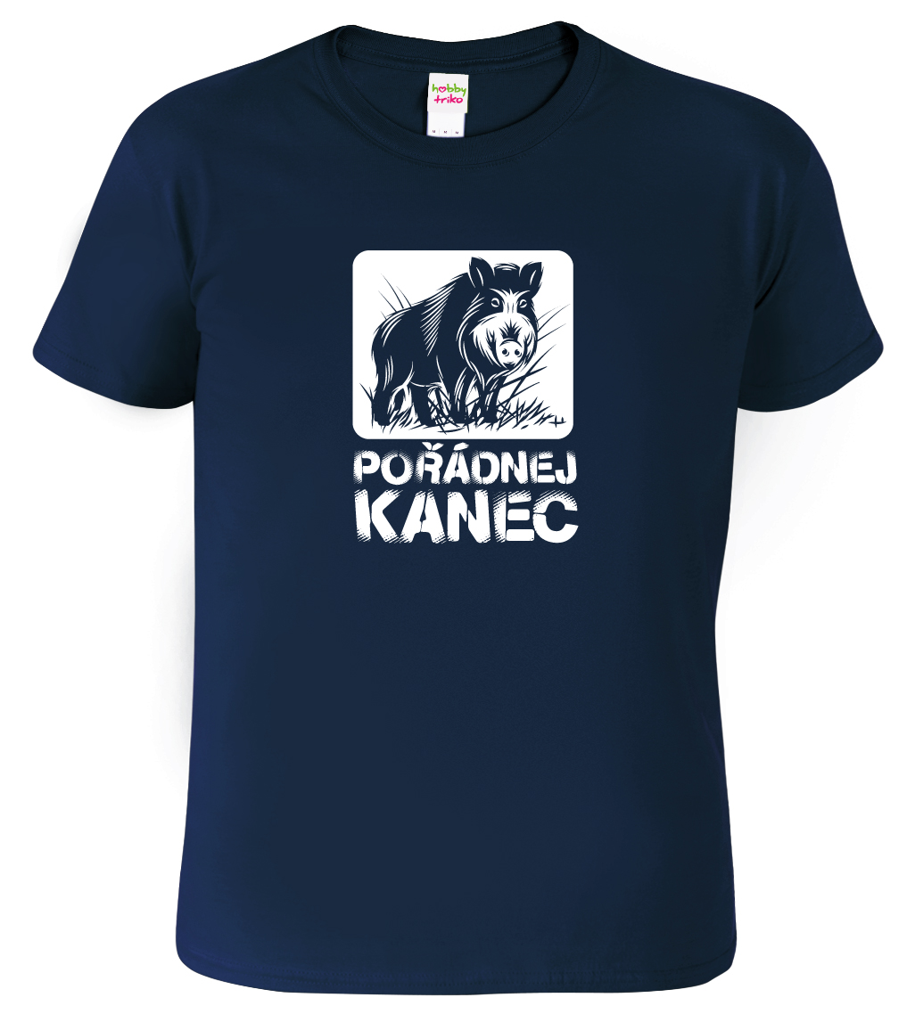 Pánské tričko pro myslivce - Pořádnej kanec Barva: Námořní modrá (02), Velikost: XL