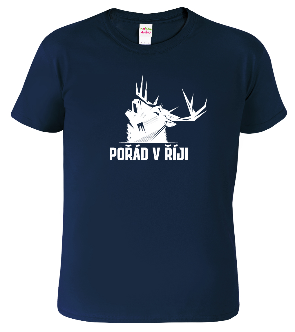 Pánské myslivecké tričko - Pořád v říji Barva: Námořní modrá (02), Velikost: XL