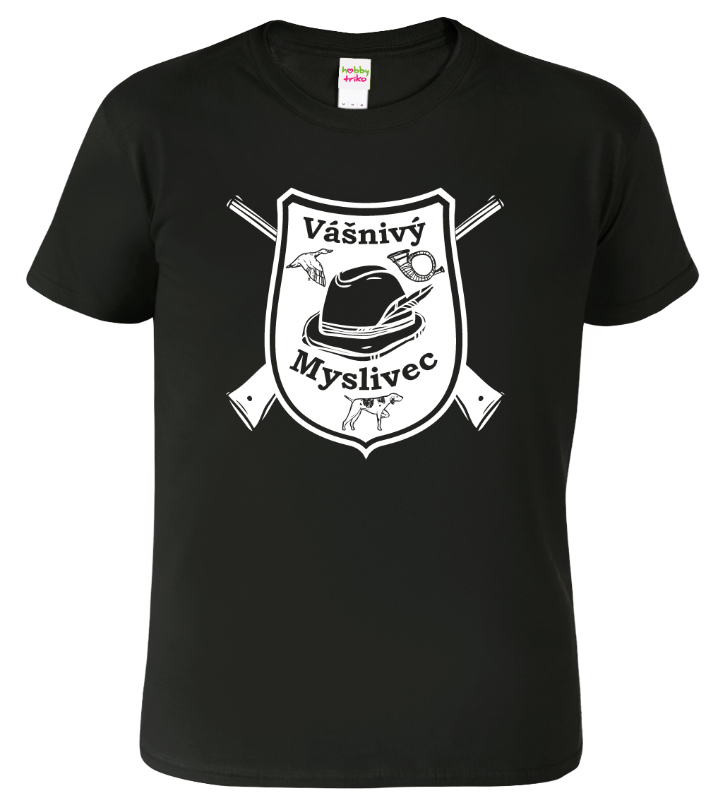 Pánské myslivecké tričko - Vášnivý myslivec Barva: Černá (01), Velikost: XL