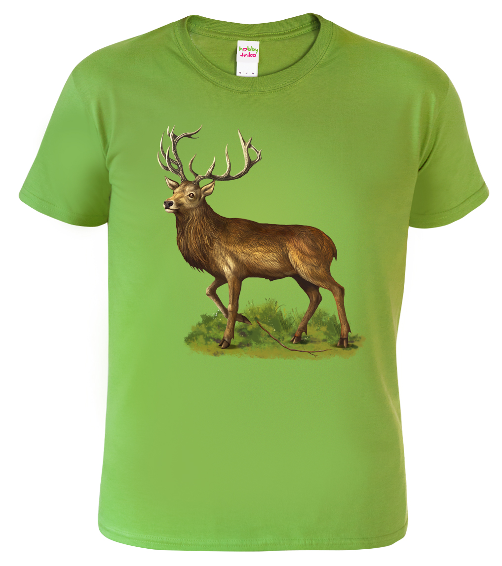 Pánské myslivecké tričko - Jelen Barva: Apple Green (92), Velikost: S