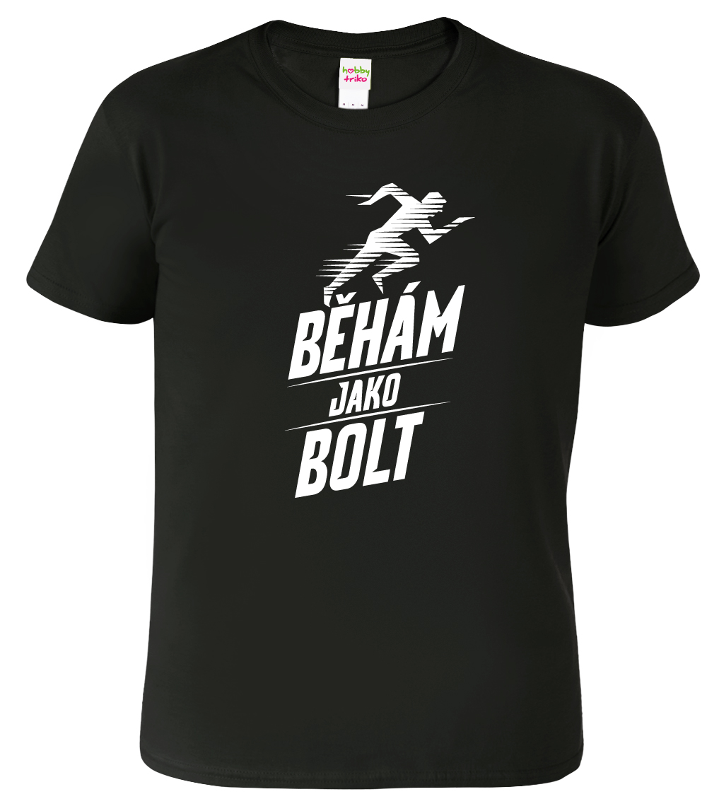 Pánské běžecké tričko - Běhám jako Bolt Barva: Černá (01), Velikost: S