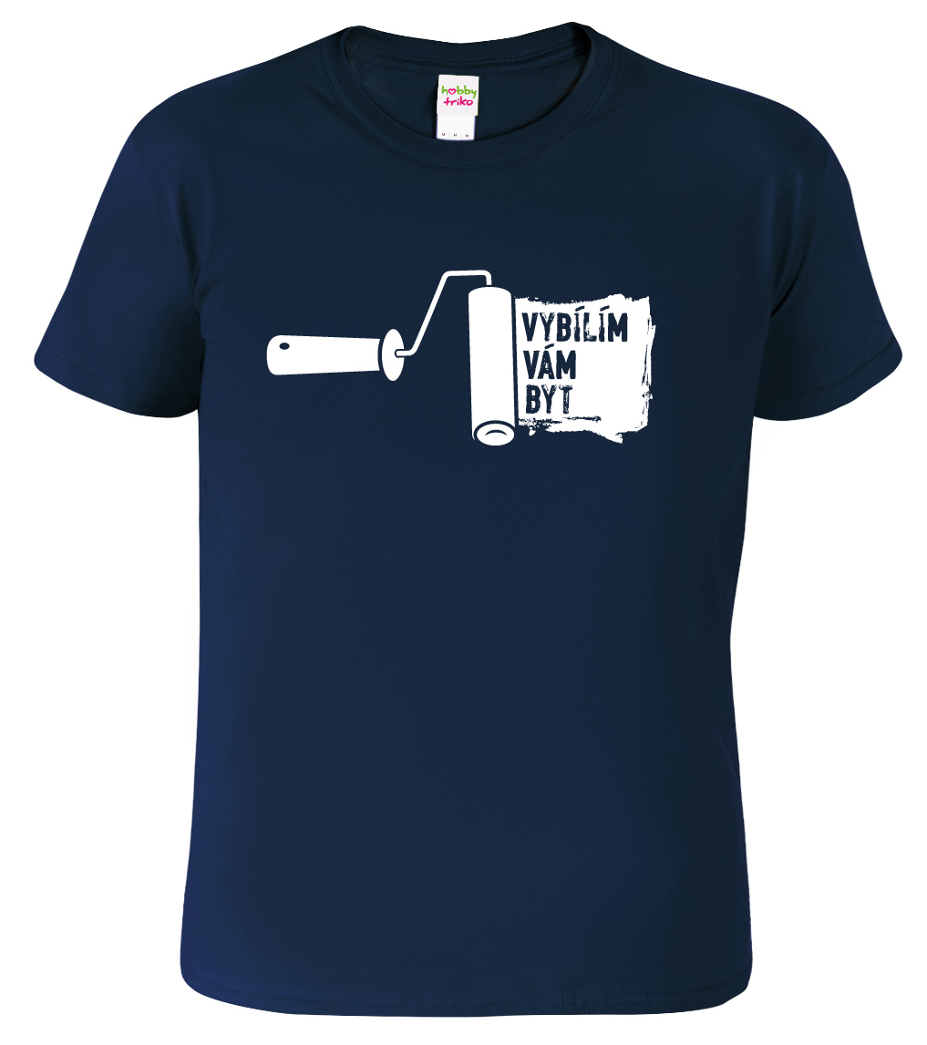 Pánské tričko pro malíře pokojů - Vybílím vám byt Barva: Námořní modrá (02), Velikost: XL