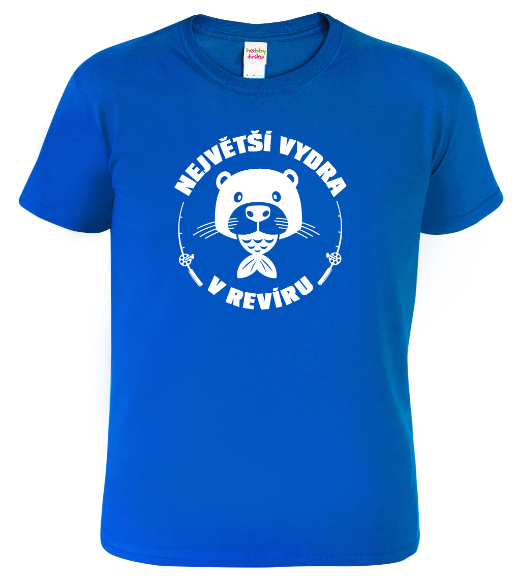 Pánské rybářské tričko - Největší vydra v revíru Barva: Královská modrá (05), Velikost: XL