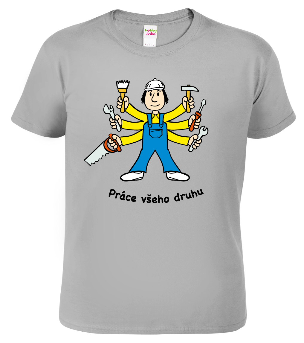 Pánské tričko pro kutila - Práce všeho druhu Barva: Šedá - žíhaná (Sport Grey), Velikost: M
