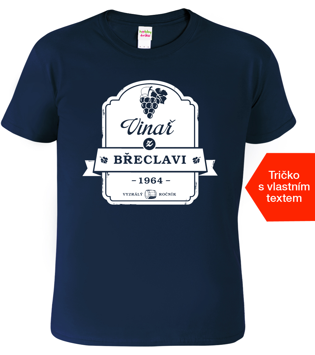 Pánské tričko pro vinaře - Vinař z... Barva: Námořní modrá (02), Velikost: L