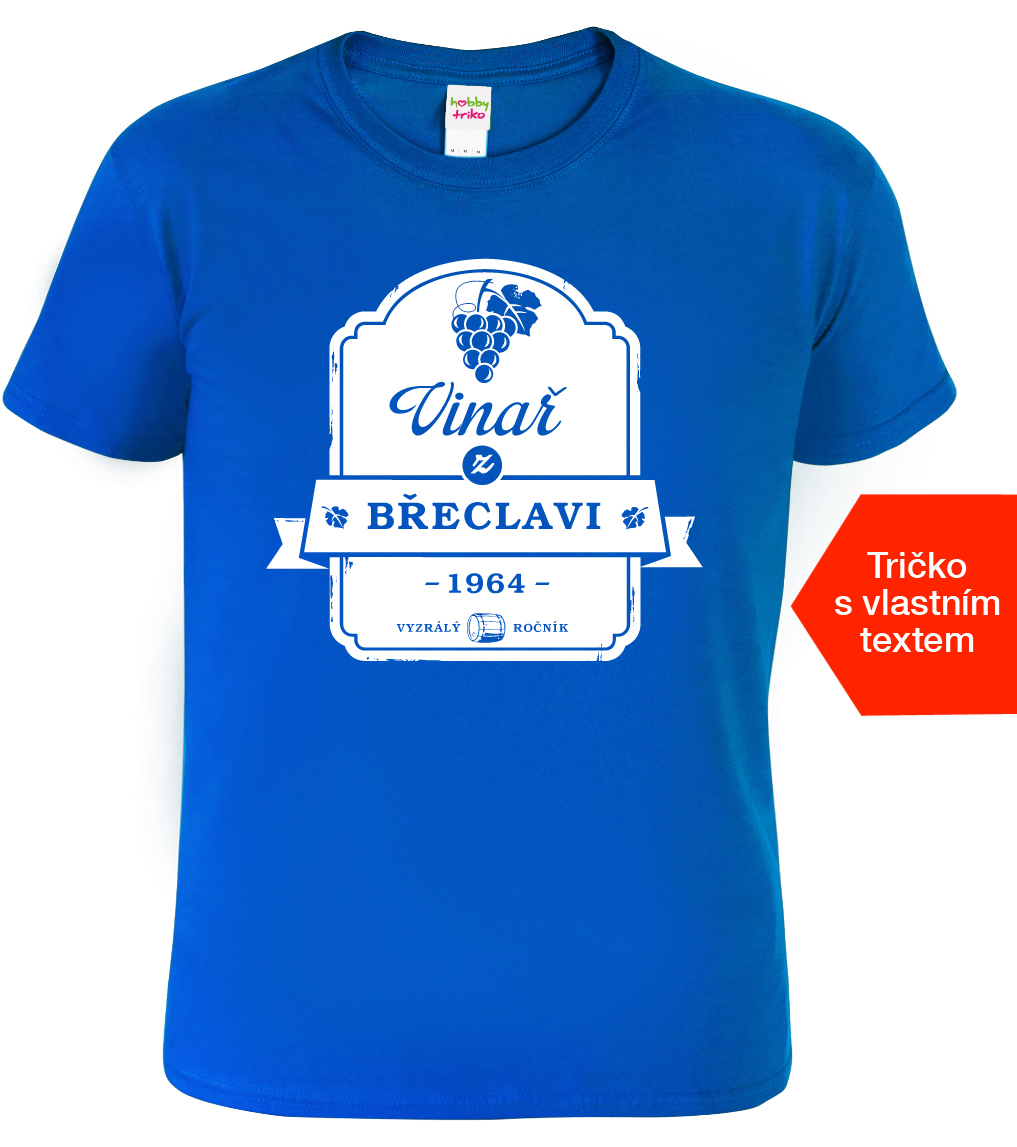Pánské tričko pro vinaře - Vinař z... Barva: Královská modrá (05), Velikost: L