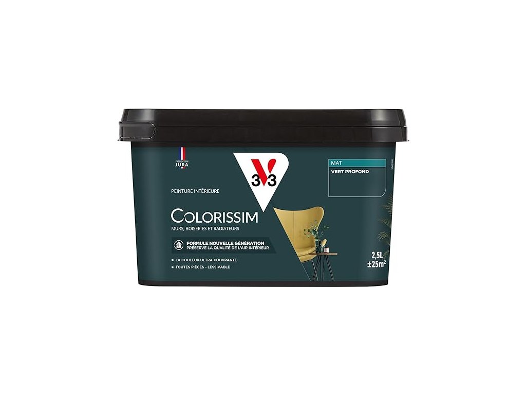 V33 Peinture multi supports Colorissim Vert profond Mat 2,5L