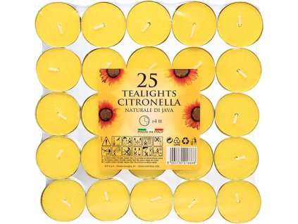 Price's Citronellové čajové sviečky, 25 kusov