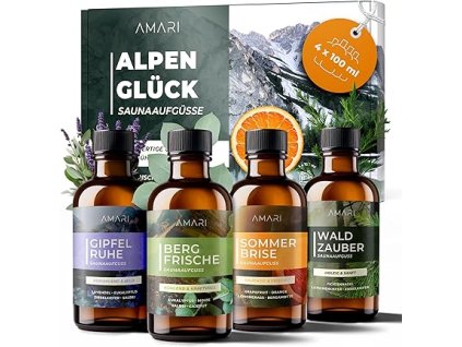 Amari ® Sauna Infusion Set Alpenglück – prírodné saunové vône s bioetanolom 3x100ml /1vôňa chýba v balení/