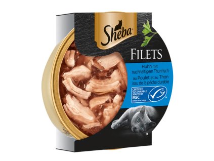 Sheba krmivo pre dospelé mačky filety s kuracím mäsom a tuniakom - 60 gx32ks