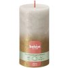 slo pm Bolsius Rustic Fading Metallic trupova sviecka rustikalna metalizovana ombre bez vone 13 cm 130 68 mm Sandy Gray Gold 12652 1