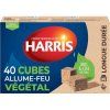 allume feu bois et cire vegetale longue duree bois compresse 40 cubes harris
