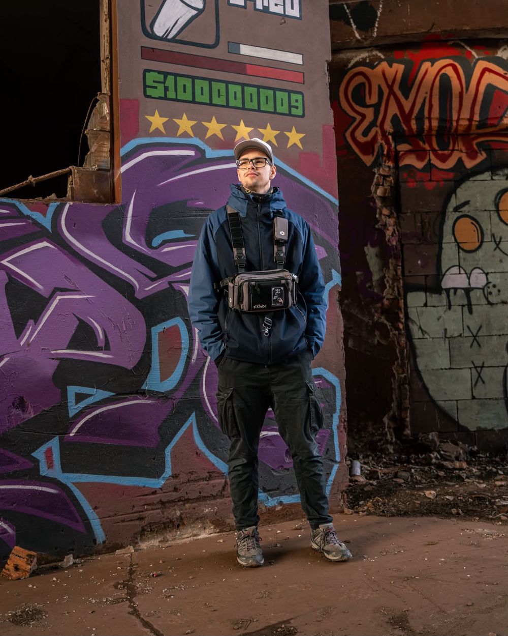 Lukáš from FPV Royals in an abandoned building
