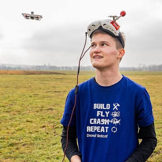 Pavel Kolinský flying a whoop outdoors
