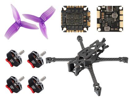 FPV DIY Kit Pilotix Rocky 5 Purple Prop