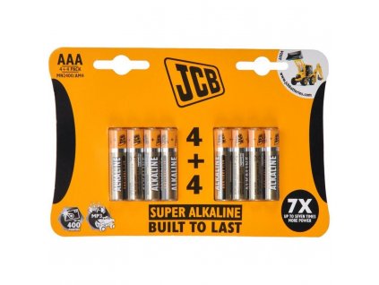 JCB SUPER alkalická batéria LR03, blister 8 ks