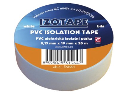 Páska izolačná PVC 19/20m  biela EMOS