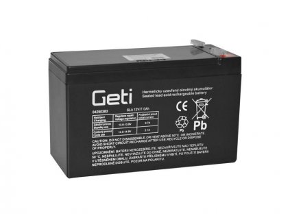 Batérie olovená 12V 7.0Ah GETI (konektor 4,75 mm)