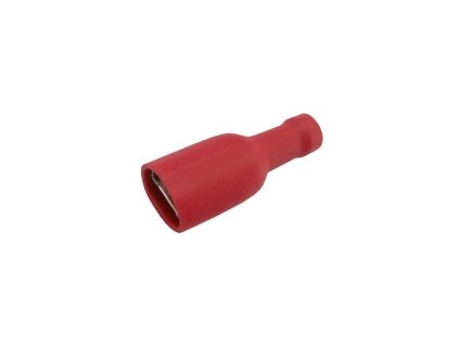 Zdierka faston 6.3mm izol., vodič 0.5-1.5mm  červená