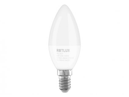 Žiarovka LED E14 6W C37 biela studená RETLUX RLL 427