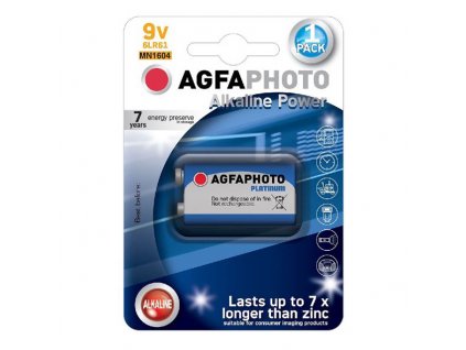 Batéria 6F22 (9V) alkalická AGFAPHOTO Power 1ks / blister