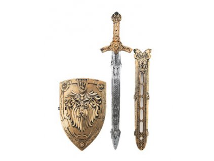 Detský rytiersky meč so štítom a puzdrom TEDDIES 55cm