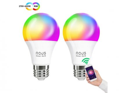 Smart LED žiarovka E27 9W RGB NOUS P3/2pack WiFi Tuya sada 2ks