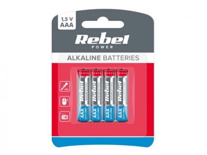 Batéria AAA LR03 alkalická REBEL Alkaline Power 4ks / blister BAT0060B