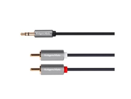 Kábel Jack 3.5mm stereo/2x Cinch 1m KRUGER & MATZ KM1218 Basic