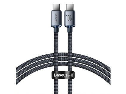Kábel BASEUS Crystal Shine USB-C/USB-C 1,2m Black 100W