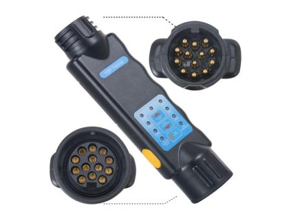 Tester 13-pólových autozásuviek a zástrčiek prívesov 12V