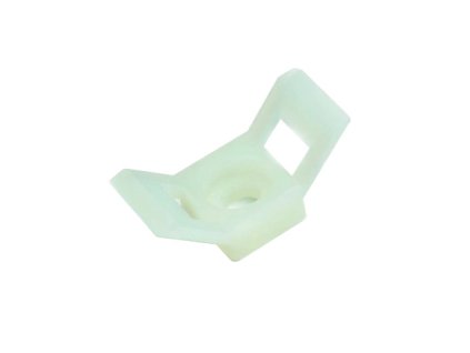 Príchytka sťahovacej pásky 30x15mm biela, 100ks