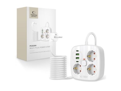 Predlžovací kábel 3 zásuvky 2m TECHPROTEC PCS3X4 White