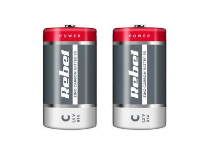 Batéria C (R14) Zn-Cl REBEL 2ks / shrink BAT0083