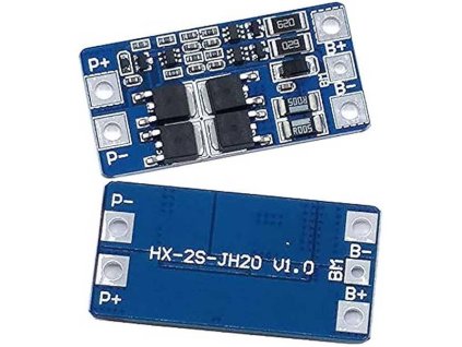 Ochranný obvod a balancér pre 2 Li-Ion články 18650 prúd do 10A