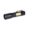 Solight LED kovové svietidlo, 150+60lm, 3W + COB, AA, čierna