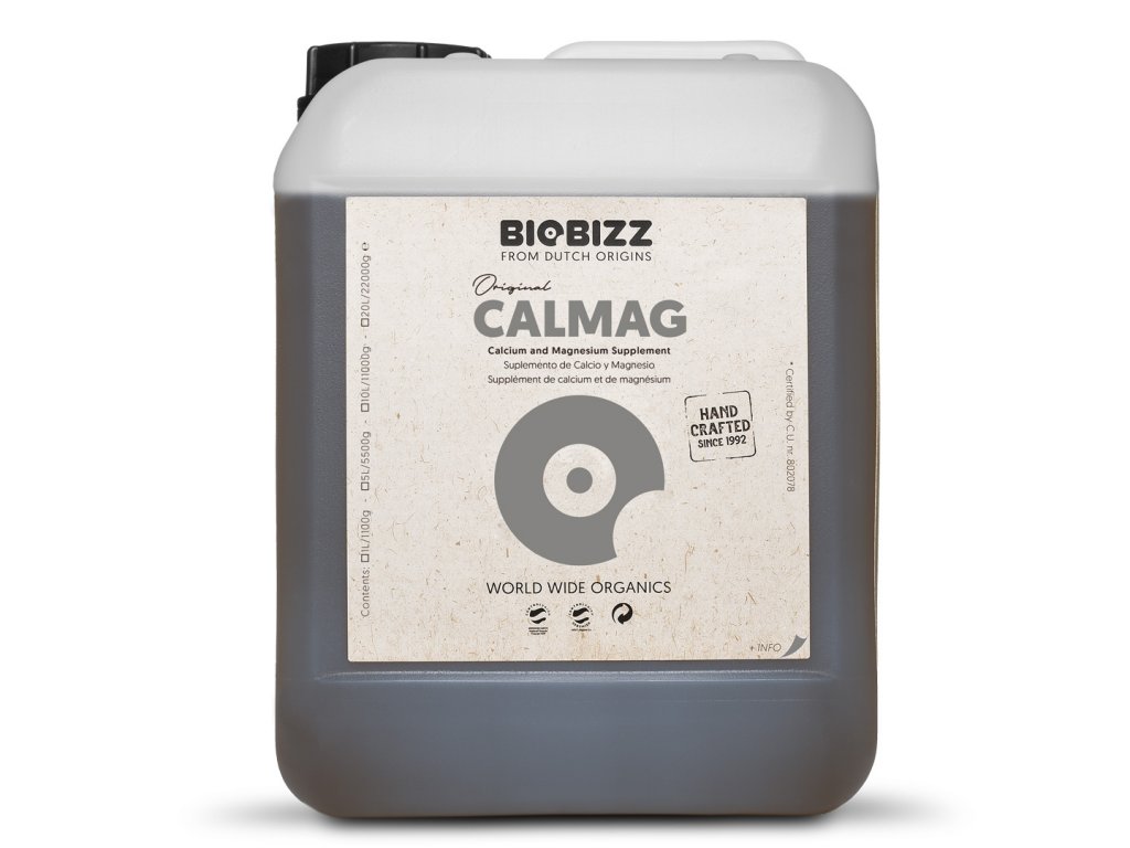 doplňkové hnojivo s obsahem vápníku a hořčíku, calmag od biobizz 5l