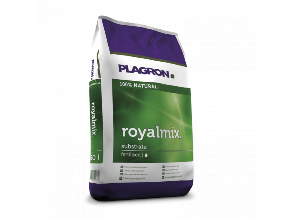 Silně předhnojený základní půdní substrát z rašeliny s perlitem, 50l, Royalmix od Plagron.