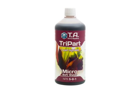 Základní trojsložkové hnojivo pro měkkou vodu Tripart Micro/Flora Micro od Terra Aquatica/GHE, 1l.