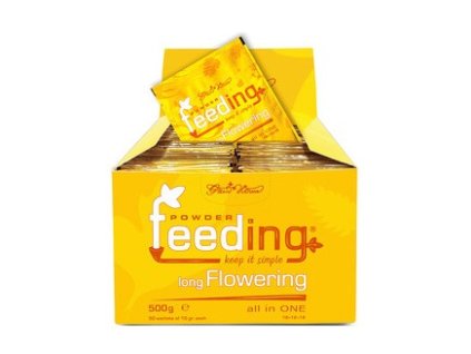 Komplexní práškové hnojivo pro delší dobu květu Long Flowering od Green House Feeding, 50x 10g.