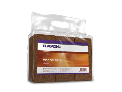 Lisovaný kokosový substrát o velikosti 6x9l, Cocos Brix od Plagron.
