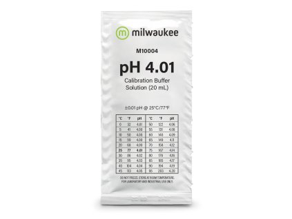 Kalibrační roztok pro pH metry, pH 4,01 s objemem 20ml od Milwaukee.