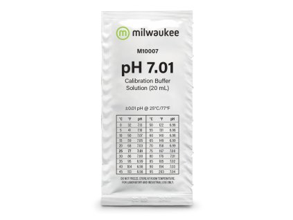 Kalibrační roztok pro pH metry, pH 7,01 s objemem 20ml od Milwaukee.