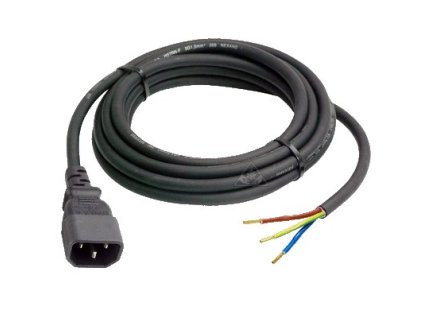 Kabel s IEC konektorem pro zapojeni stínidla o tloušťce kabelů 3x1,5mm, 2m délka.