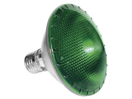 Zelená žárovka pro práci v pěstebním prostoru za tmy do patice E-27, 100W.