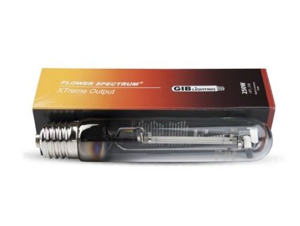 Pěstební sodíková výbojka o výkonu 250W určená na květ rostlin, Flower Spectrum Xtreme od GIB.