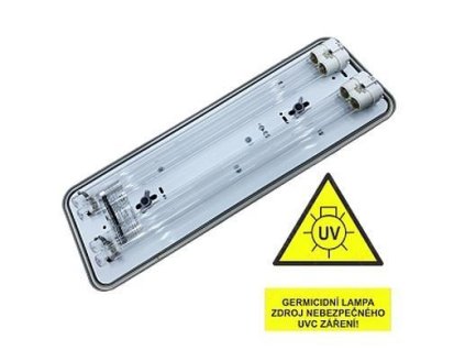 Armatura se dvěmi UV-C germicidními zářivkami o výkonu 2x36W.