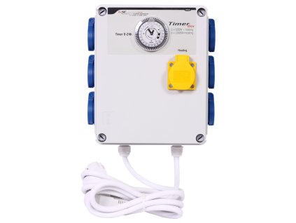 Mechanické spínací hodiny pro 6x 600W výbojky a topení, Timer Box II od GSE.