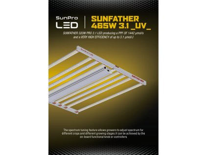 Pěstební led svítidlo Sunpro SUNFATHER 465W - 3.1 UV - LED